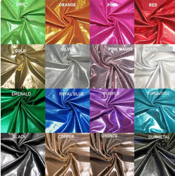 20 COLORS, Heavy Nylon Spandex 4 Ways Stretch with Shiny Mystic Finger Foil Fabric Design