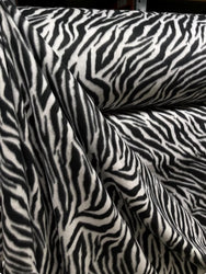 Black & White Zebra Stripe Anti-Pill Polyester Fleece Fabric