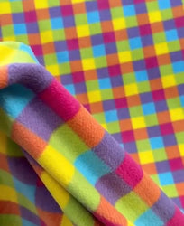Multicolored Plaid Flannel Anti-Pill Polyester Fleece Fabric