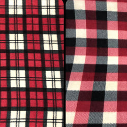 Red, White, and Black Plaided Flannel printed Polyester Anti Pill Soft Fleece