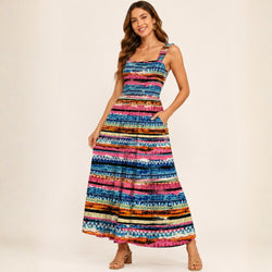 Colorful Tribal Venezia Polyester Spandex 2-Way Stretch Fashion Fabric