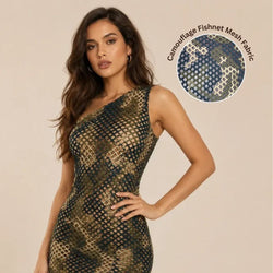 Camouflage Fishnet Mesh Stretch Fabric by the Yard for Apparel & Costume Sewing