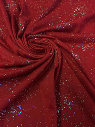 Small Gold Studs and Holographic Small Trans on Polyester Rayon Mechanical Spandex