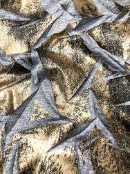 Gold or Silver Polyester Stretch with Crinkle 2 Tone Matte Foil Kamang Design