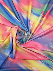 Color Splash w/ Shiny Snake Print Foil on Light Weight Polyester Spandex