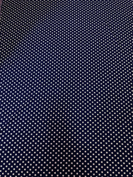 White Small Stars on Blue Polyester Spandex Fabric