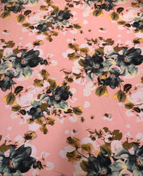 Big Floral Print on Polyester Spandex 2 Way Stretch Fabric