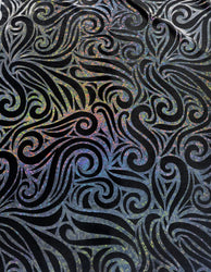 Swirl Hologram Snake Design Foil on Polyester Spandex Velvet Fabric