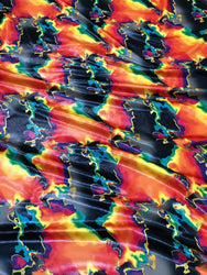Colorful Abstract Print on Polyester Spandex Fabric