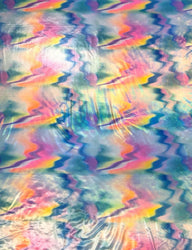 Polyester Spandex 4 ways Stretch with Hologram Shiny Abstract Foil Design
