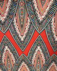 African Print on Light Weight 2 way Stretch Polyester Spandex (Big Design)
