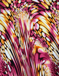 Colorful Abstract Design on Polyester Spandex Venezia 2 Way Stretch Fabric