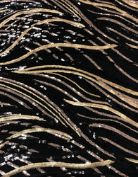 Sequin Wave on 100% Polyester Mesh Fabric