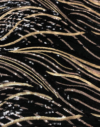 Sequin Wave on 100% Polyester Mesh Fabric