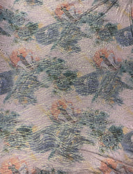 Vintage Abstract Design w/ Gold Glitters on 2 Way Stretch Fabric