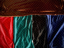 New Silver Studded Velvet Brown, Red, Blue, and Green
