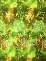 Polyester Single Spun 2 Ways Spandex Light Medium Weight Floral Design Fabric