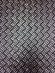 Silver & Black 3mm Matte Sequins Basket Pattern on Stretch Poly Spandex Fabric