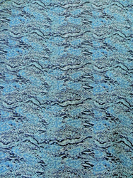 Turquoise Snakeskin Pattern on Stretch Knit Jersey Polyester Spandex