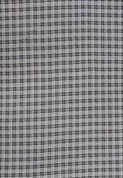 Polyester Spandex Double Knit Black and Ivory Plaid Design Fabric
