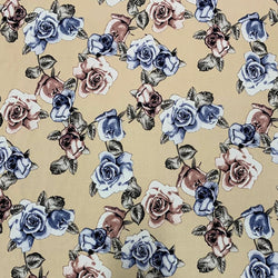 Gorgeous Antique Floral Design Polyester Bulgari Spandex Fabric