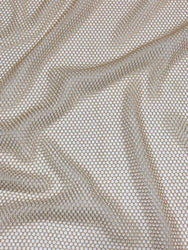 Golden Polyester None Stretch See Mesh with Gold Lurex Fabric