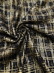 Elegant Gold or Silver Polyester Spandex Medium Weight with Poodle Textured Dull Foil & 4mm Sequins Fabric