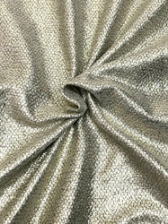 Gold Lurex Foil on Polyester Sweater Knit NON-Stretch with Design