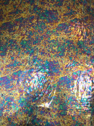 Oil Spill Design on Heavy Nylon Spandex 4 ways Stretch Metallic Foil Design