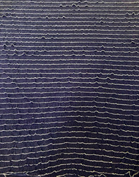 20mm Navy & White Ruffles Polyester Spandex Light Weight Stretch