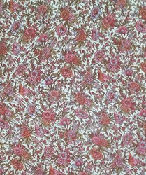 Pink Roses on Rayon Georgette Light Weight Non Stretch Floral Design Fabric