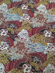 Polyester Spandex 2 Way Stretch Paisley Design Fabric
