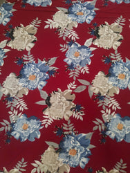 Polyester Spandex ITY Matte Jersey 2 ways Stretch Big Flower Design