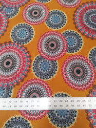 Abstract Circles Polyester Spandex 2-Way Stretch Lightweight Fashion Fabric
