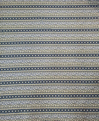 Stripped Blue Paisley Polyester Cotton Spandex Stretch Paisley Design Fabric