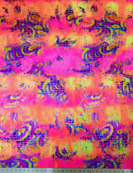3 options, Multi-Colored Holographic Shiny Foil Big Reptile Tie Dye Pattern on Bright Stretch Crease Nylon Spandex