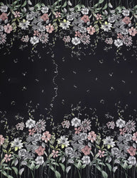 Border Floral Print Light Weight Polyester Spandex