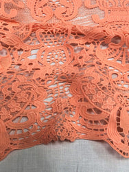Polyester Non-Stretch Textured 27 Inches Wide Narrow Scallop Salmon Lace