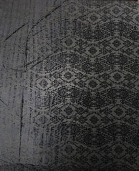 Gothic Black Small Damask Burnout Velvet on Polyester Spandex Fabric