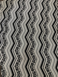 Black and White Zig Zag Tribal Print 2 Way Stretch Fabric
