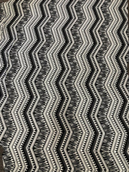 Black and White Zig Zag Tribal Print 2 Way Stretch Fabric