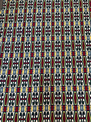 African Print Design on Polyester Spandex 2 Way Stretch Fabric
