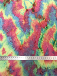 Rainbow Crinkle Tie-Dye Interlock Polyester Spandex Stretch Fabric by Yard