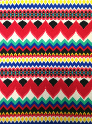 Polyester Single Span 2 ways Stretch Colorful Chevron Design Fabric