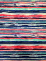 Polyester Stripe Pattern on Stretch Lightweight Knit Jersey Polyester Spandex Fabric