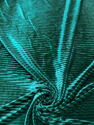 Wine, Mustard, Black, or Hunter Green Velvet Textured Stripes on Polyester Spandex 2 Way Stretch Fabric