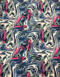 Colorful Abstract Marble Print on Bulgari Polyester Spandex Fabric