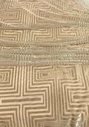 Icey Beige Polyester Spandex Velvet Mesh Burnout Stretch