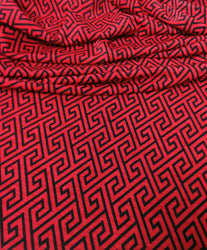 Diamond Geometric Interlocking Pattern on Stretch Bulgari Jersey Polyester Spandex Fabric