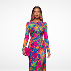 RESTOCKED Neon Tropical Hibiscus Floral Heavy Stretch Nylon Spandex Fabric